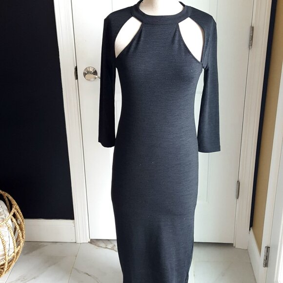 NEW! ZARA Soft BLACK BODYCON Maxi DRESS SZ M - Picture 5 of 5
